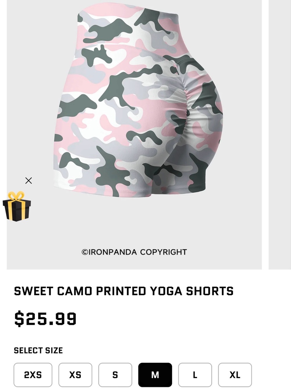 Sweet Camo Printed Yoga Shorts